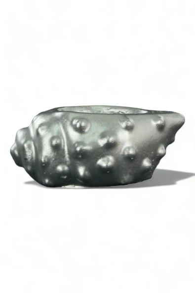 Evene Gümüş Mumluk Şamdan Tealight Mum Uyumlu Deniz Kabuğu Model ürün görseli