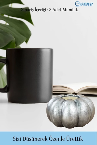 Evene Dekoratif Mumluk Tealight Mumluk Şamdan Mumluk 3 Lü Şamdan Model 34 - 3