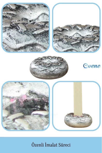 Evene Dekoratif Mumluk Tealight Mumluk Şamdan Mumluk 3 Lü Şamdan Model 33 - 7