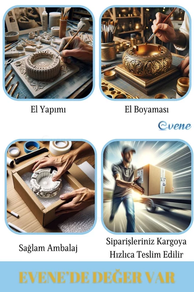 Evene Küllük Beyaz Kül Tablası Dekoratif Küllük 2 Adet Model 7 - Resim 5