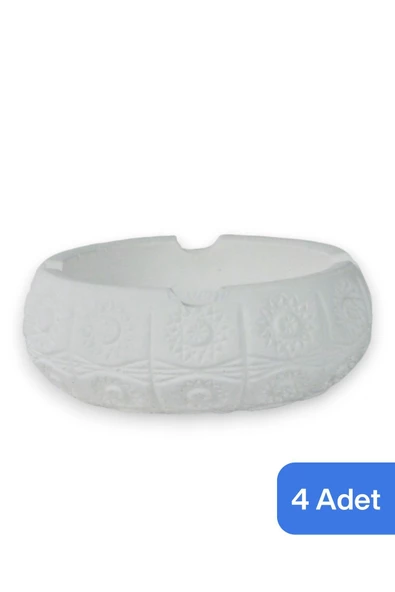 Evene Küllük Beyaz Kül Tablası Dekoratif Küllük 4 Adet Model 4 ürün görseli 1