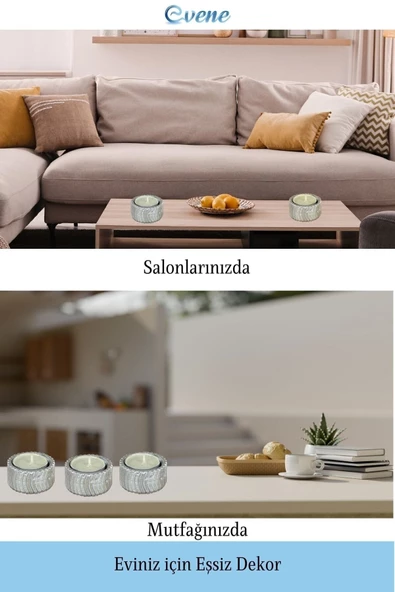Evene Gümüş Mumluk Şamdan Tealight Mum Uyumlu Tekerlek Model - 3