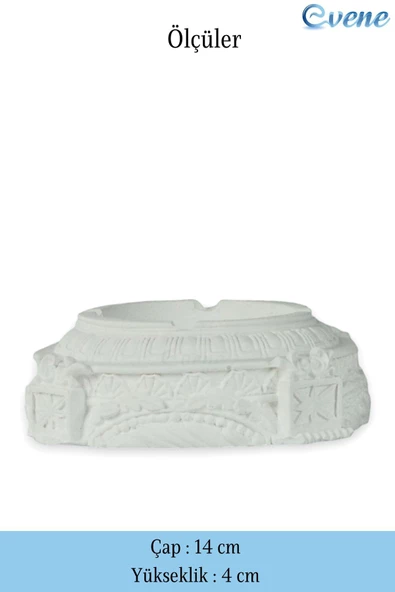 Evene Küllük Beyaz Kül Tablası Dekoratif Küllük 4 Adet Model 2 - Resim 2