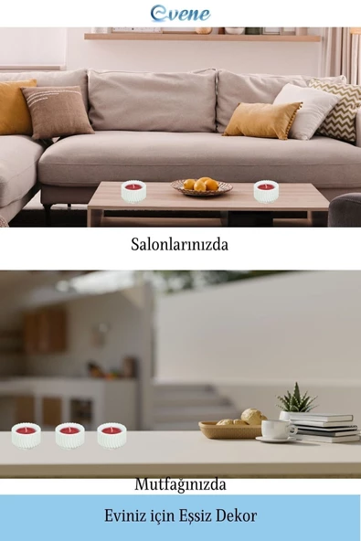Evene Dekoratif Mumluk Tealight Mumluk Şamdan Mumluk 3 Lü Şamdan Model 26 - 4