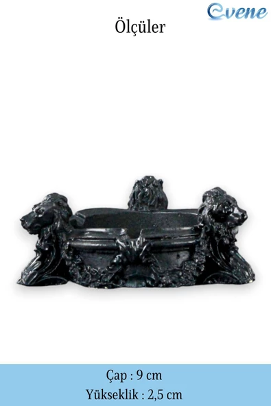 Evene Küllük Siyah Kül Tablası Dekoratif Küllük 4 Adet Model 7 - Resim 2