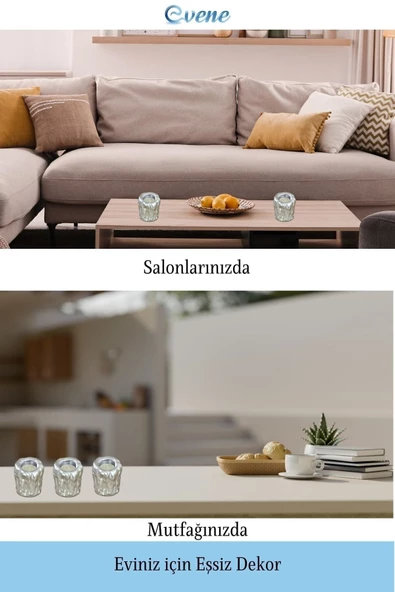 Evene Gümüş Mumluk Şamdan Tealight Mum Uyumlu Orta Erimiş Mum Model - 3