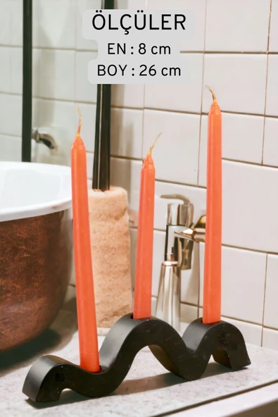 Fonnava Şamdan Mumluk Dekoratif Mumluk Tealight Mumluk Model 13 Siyah Renk - 4
