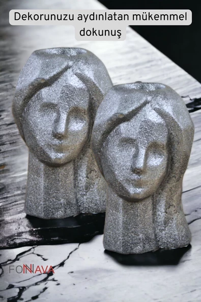 Fonnava Şamdan Mumluk Dekoratif Mumluk Tealight Mumluk Gümüş Eskitme Renk Model 11 - Resim 6