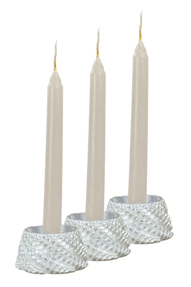 Evene Dekoratif Mumluk Tealight Mumluk Şamdan Mumluk 3 Lü Şamdan Model 40