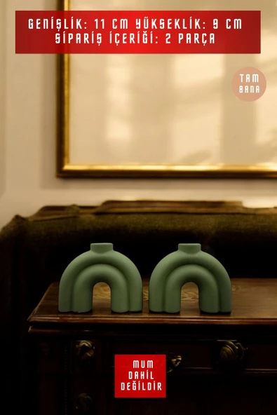 tambana Dekoratif Mumluk Set Şamdan El Yapımı Model 43 - Resim 3