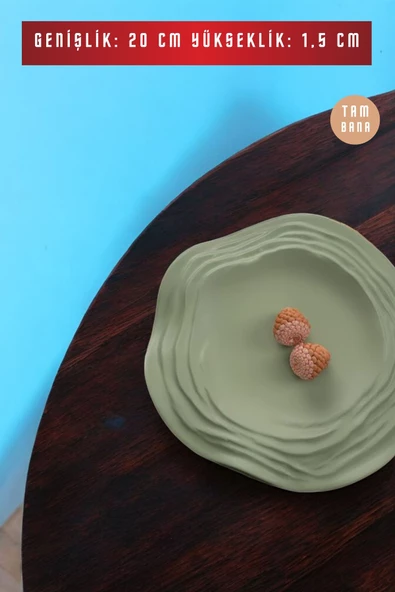tambana Yeşil Sunumluk Takı Tabağı Dekoratif Tepsi Obje Ev Dekorasyon Model 25 - Resim 3