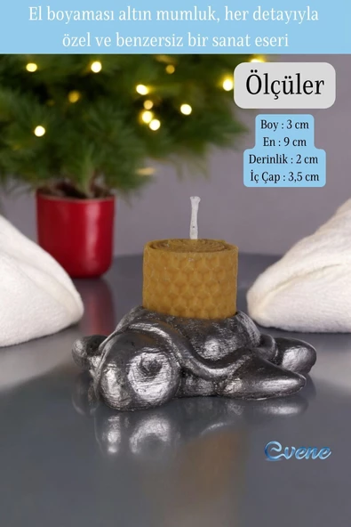 Evene Mumluk Şamdan Ince Mum Uyumlu Gümüş Eskitme Renk Model 41 - Resim 2