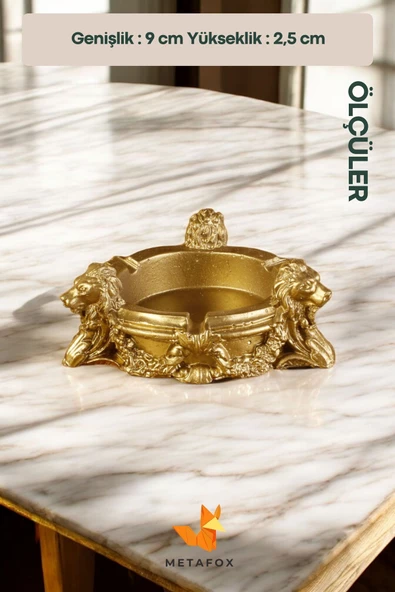METAFOX Küllük Kül Tablası Sigara Küllüğü Altın Renk Model 7 - Resim 4