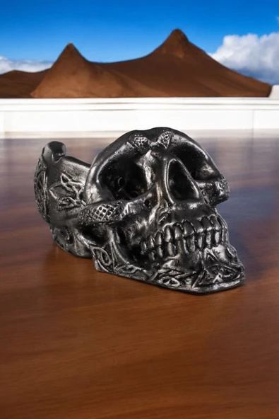 METAFOX Küllük Kül Tablası Sigara Küllüğü Gümüş Eskitme Renk Model 8 ürün görseli 1