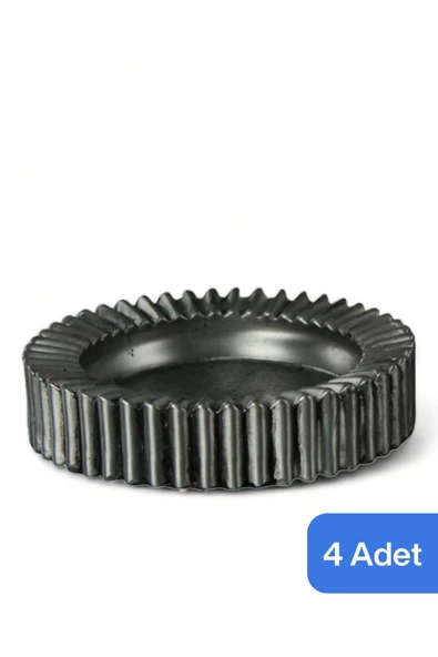 Evene Küllük Gümüş Eskitme Kül Tablası Dekoratif Küllük 4 Adet Model 5 ürün görseli 1