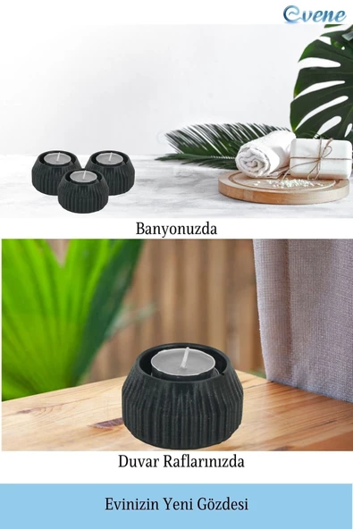 Evene Dekoratif Mumluk Tealight Mumluk Şamdan Mumluk 3 Lü Şamdan Model 38 - 5