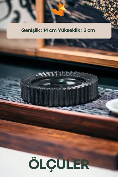 METAFOX Küllük Kül Tablası Sigara Küllüğü Siyah Model 5 - Resim 4