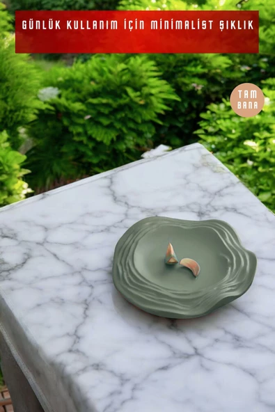 tambana Yeşil Sunumluk Takı Tabağı Dekoratif Tepsi Obje Ev Dekorasyon Model 25 - Resim 2