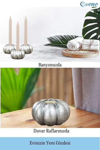 Evene Dekoratif Mumluk Tealight Mumluk Şamdan Mumluk 3 Lü Şamdan Model 34 - 5
