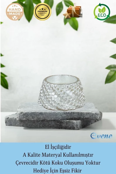 Evene Gümüş Mumluk Şamdan Tealight Ve Ince Mum Uyumlu Ejderha Yumurtası Model - Resim 8