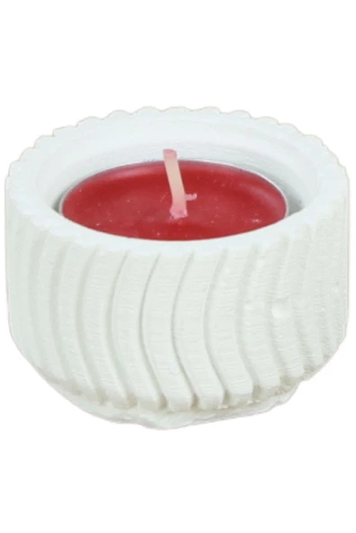 Evene Beyaz Mumluk Şamdan Tealight Mum Uyumlu Tekerlek Model