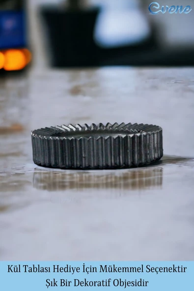 Evene Küllük Siyah Kül Tablası Dekoratif Küllük 2 Adet Model 5 - Resim 3