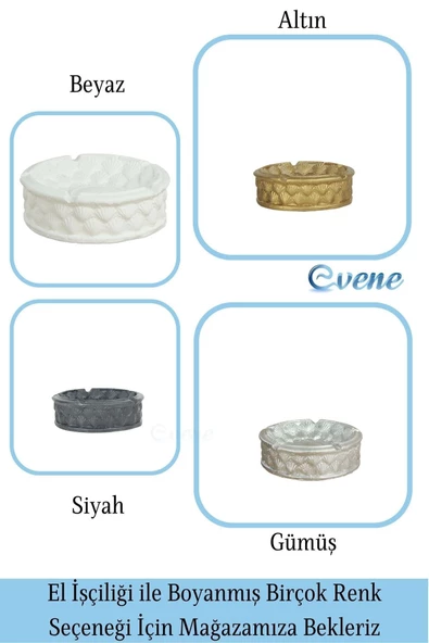 Evene Küllük Gümüş Renk Kül Tablası Dekoratif Küllük Istiridye Model - Resim 5