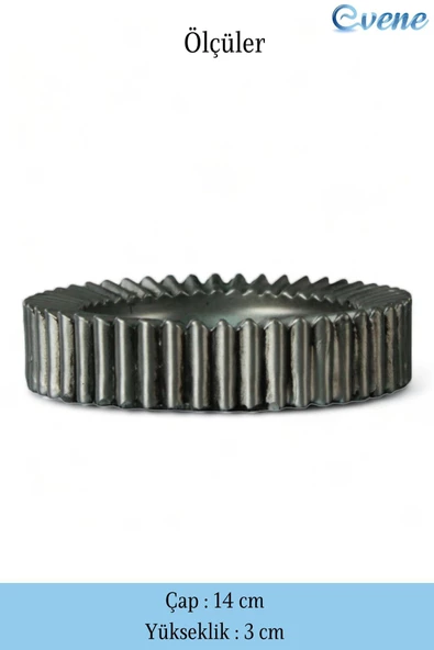 Evene Küllük Gümüş Eskitme Kül Tablası Dekoratif Küllük 4 Adet Model 5 - Resim 2