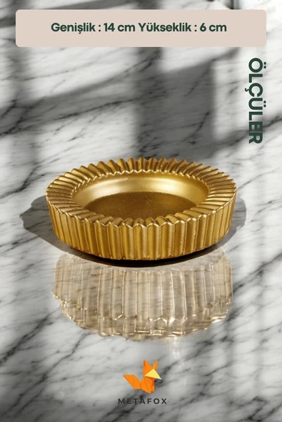 METAFOX Küllük Kül Tablası Sigara Küllüğü Altın Renk Model 5 - Resim 4