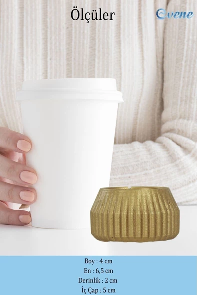 Evene Dekoratif Mumluk Tealight Mumluk Şamdan Mumluk 3 Lü Şamdan Model 38 - Resim 2