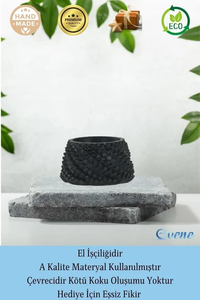 Evene Siyah Mumluk Şamdan Tealight Ve Ince Mum Uyumlu Ejderha Yumurtası Model - 8