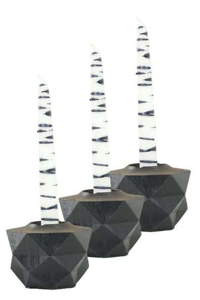 Evene Dekoratif Mumluk Tealight Mumluk Şamdan Mumluk 3 Lü Şamdan Model 42 ürün görseli 1