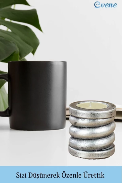 Evene Dekoratif Mumluk Tealight Mumluk Şamdan Mumluk 3 Lü Şamdan Model 27 - 3