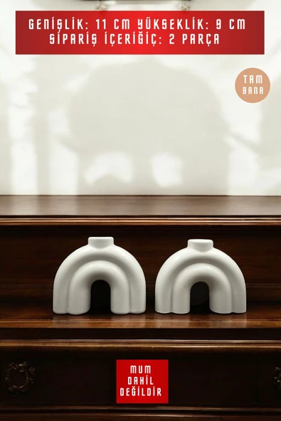 tambana Dekoratif Mumluk Set Şamdan El Yapımı Model 43 - Resim 3