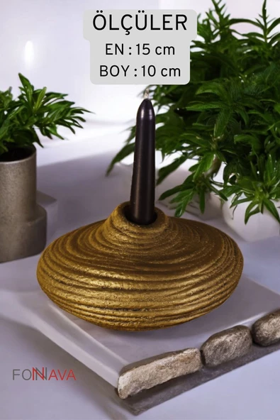 Fonnava Şamdan Mumluk Dekoratif Mumluk Tealight Mumluk Altın Eskitme Renk Model 42 - Resim 5