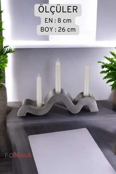 Fonnava Şamdan Mumluk Dekoratif Mumluk Tealight Mumluk Gümüş Eskitme Renk Model 13 - 6
