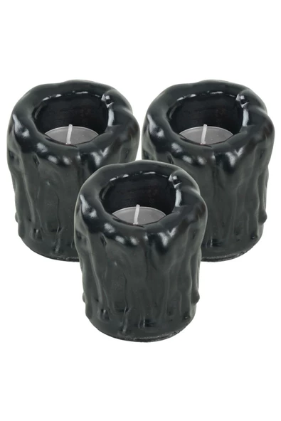 Evene Dekoratif Mumluk Tealight Mumluk Şamdan Mumluk 3 Lü Şamdan Model 30