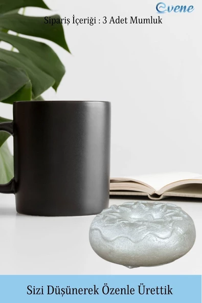 Evene Dekoratif Mumluk Tealight Mumluk Şamdan Mumluk 3 Lü Şamdan Model 33 - 3