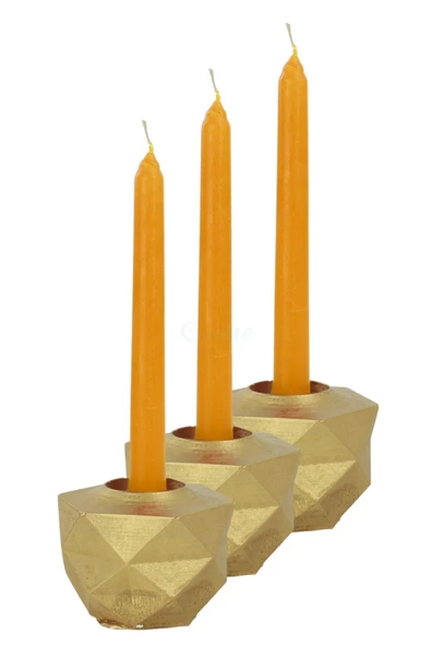 Evene Dekoratif Mumluk Tealight Mumluk Şamdan Mumluk 3 Lü Şamdan Model 42 ürün görseli 1