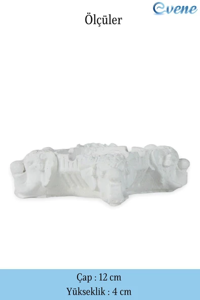 Evene Küllük Beyaz Kül Tablası Dekoratif Küllük 2 Adet Model 6 - Resim 2