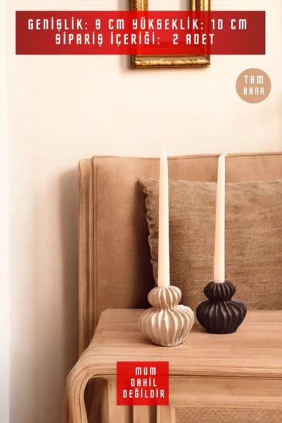 tambana Dekoratif Mumluk Set Şamdan El Yapımı Model 19 - 3