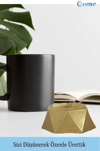 Evene Altın Mumluk Şamdan Tealight Mum Uyumlu Poly Küçük 2 Model - Resim 5