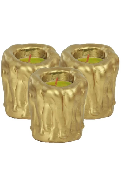 Evene Dekoratif Mumluk Tealight Mumluk Şamdan Mumluk 3 Lü Şamdan Model 30