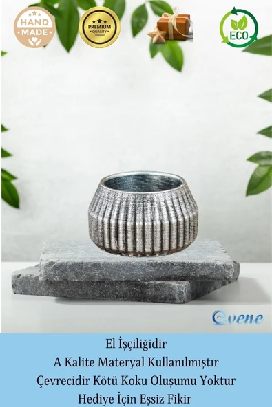 Evene Dekoratif Mumluk Tealight Mumluk Şamdan Mumluk 3 Lü Şamdan Model 38 - Resim 8