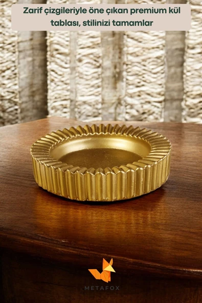 METAFOX Küllük Kül Tablası Sigara Küllüğü Altın Renk Model 5 - Resim 2