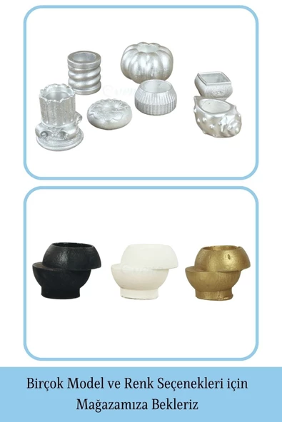 Evene Gümüş Mumluk Şamdan Tealight Ve Ince Mum Uyumlu Kesik Model - Resim 6