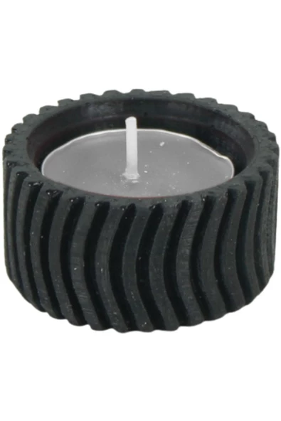 Evene Siyah Mumluk Şamdan Tealight Mum Uyumlu Tekerlek Model