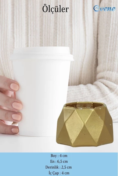 Evene Dekoratif Mumluk Tealight Mumluk Şamdan Mumluk 3 Lü Şamdan Model 35 - Resim 2