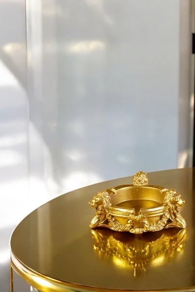 Evene Küllük Altın Kül Tablası Dekoratif Küllük Model 7 ürün görseli 1