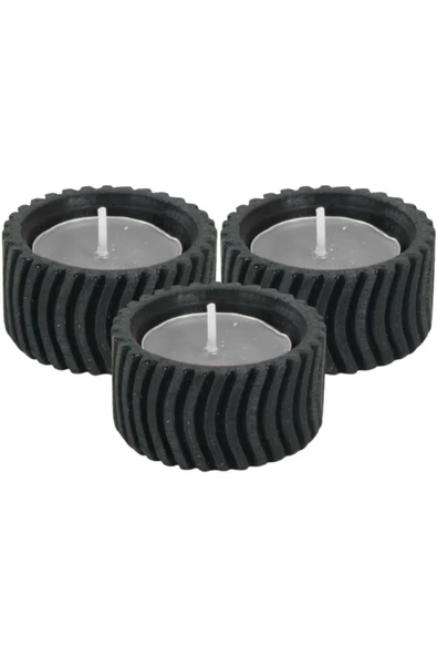 Evene Dekoratif Mumluk Tealight Mumluk Şamdan Mumluk 3 Lü Şamdan Model 26